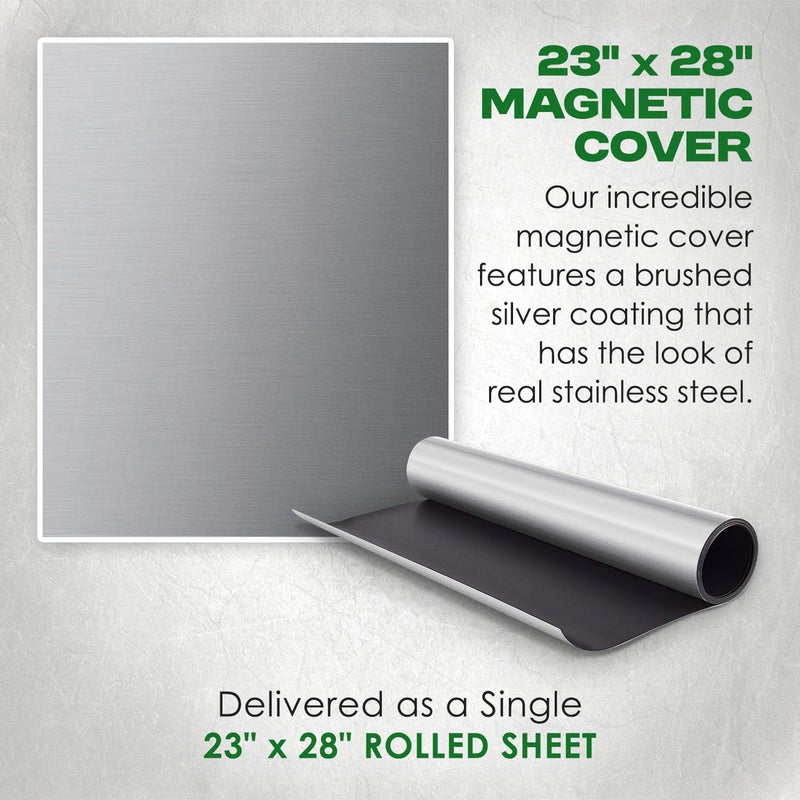MCNICK & COMPANY Stainless Steel Dishwasher Magnet Cover (23" x 28" Sheet) magnetic dishwasher cover panel Refrigerator Appliance Covers, Black Appliances Decorate Sticker cover for front of dishwasher - Image 3